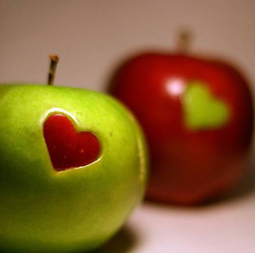 Manzanas San Valentín corazón