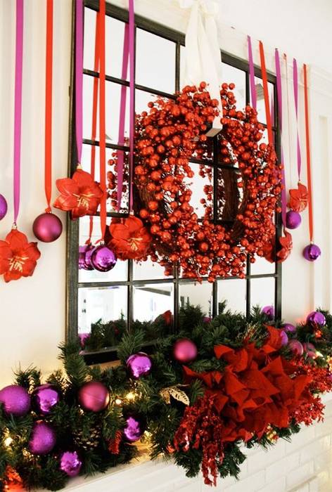 Decorar chimenea con colores atrevidos