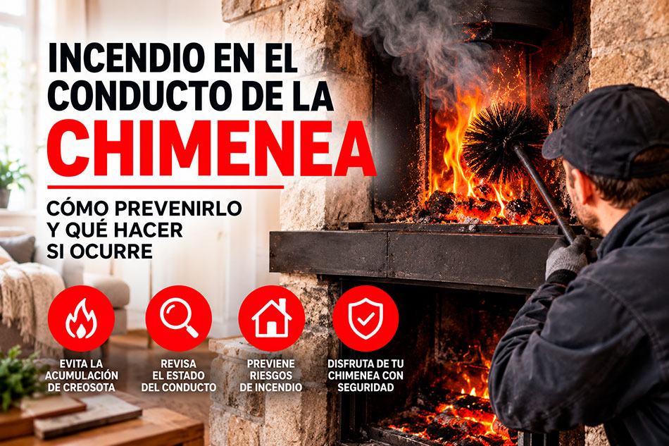 Incendio en el conducto de la chimenea