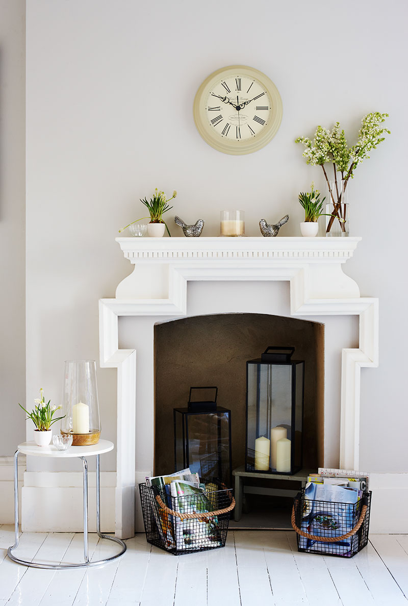 Decoración chimenea con velas