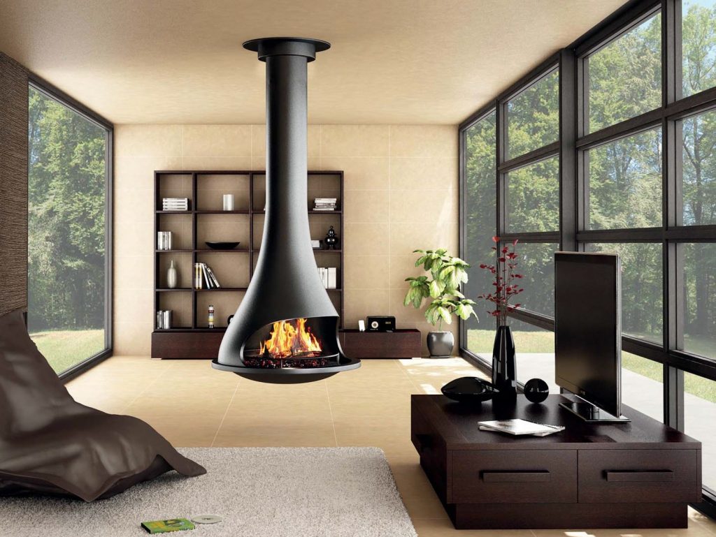 Chimeneas originales. Chimenea suspendida